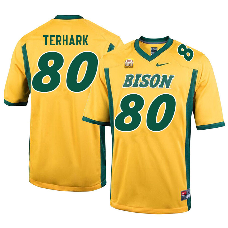 Men #80 Tyler Terhark North Dakota State Bison College Football Jerseys Sale-Yellow - Click Image to Close